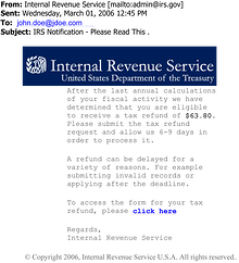 Online Phishing Email Example