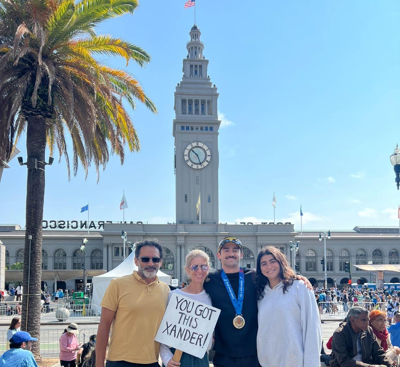 Xander with family in San Francisco