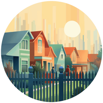 Illustration of a Neighborhood of Houses