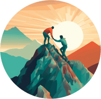 Man Helping Another Climb a Rock