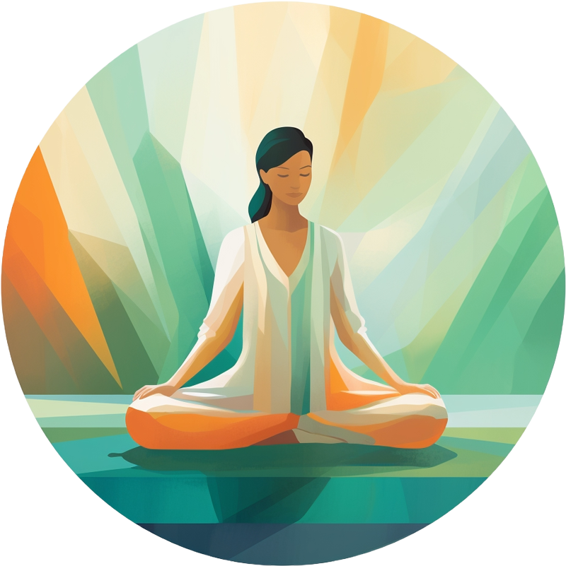 Illustration of woman meditating.
