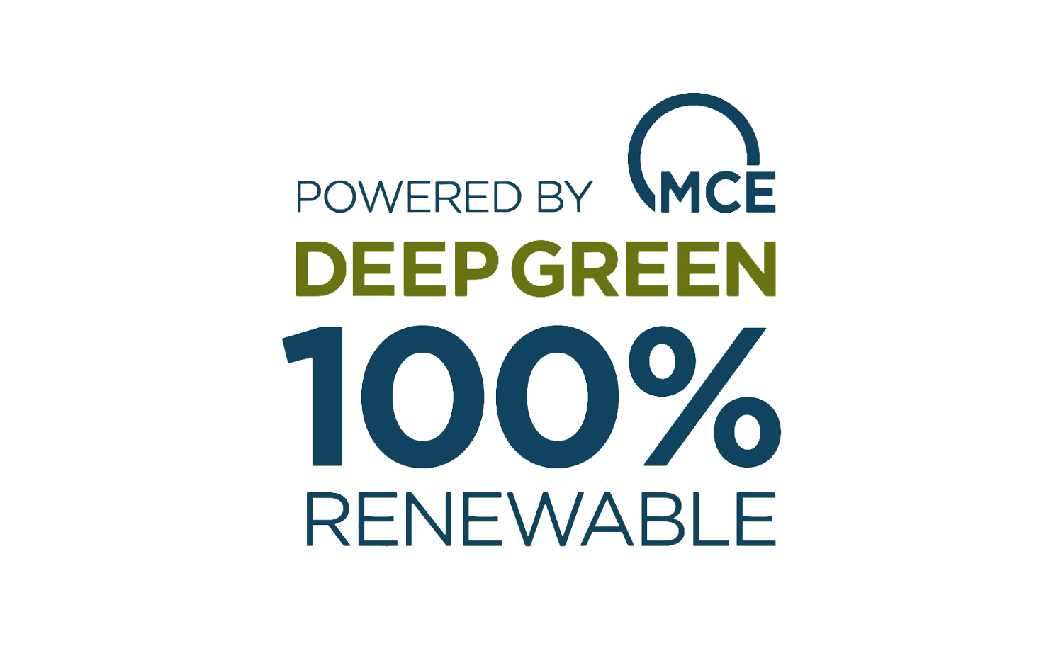 Powered by MCE Deep Green 100% Renewable