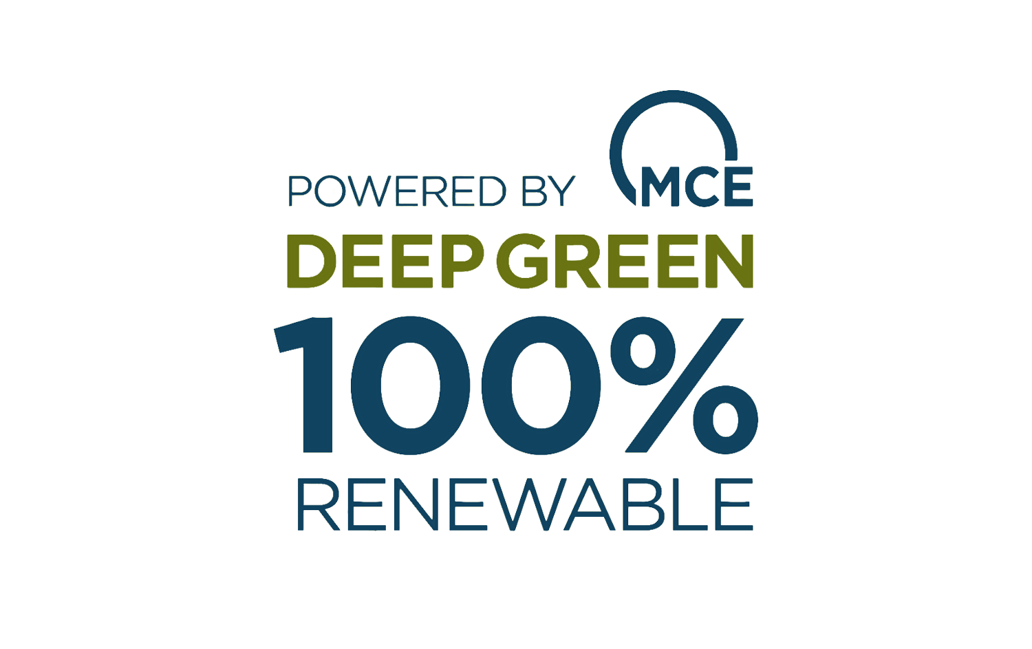 Powered by MCE Deep Green 100% Renewable